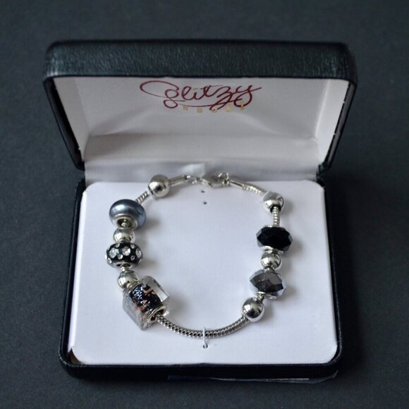 Glitzy Rockz Silver Beaded Bracelet New - Picture 1 of 3